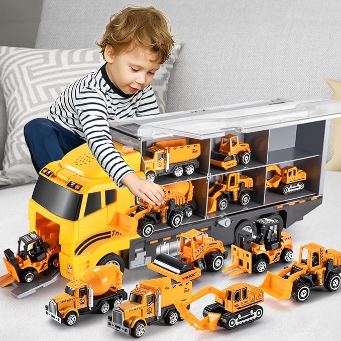 Die-cast Construction Car Carrier Vehicle Toy Set